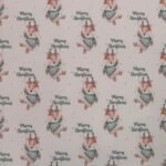 Tecido Popeline Veado Natal - Rosa