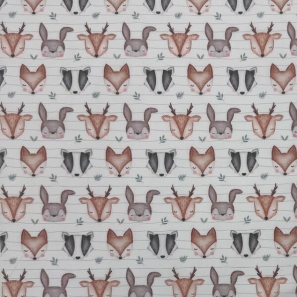 Tecido Popeline Animais - Branco