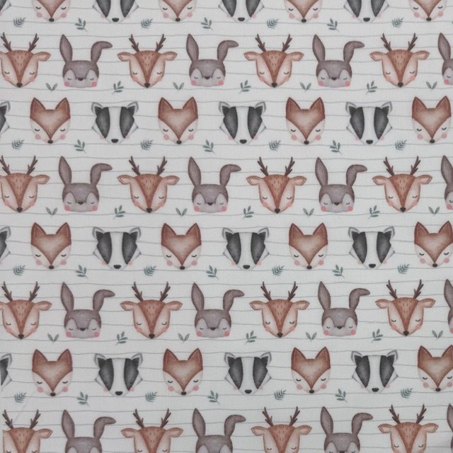 Tecido Popeline Estampado (8) Tecido Popeline Animais - Branco - Image 1