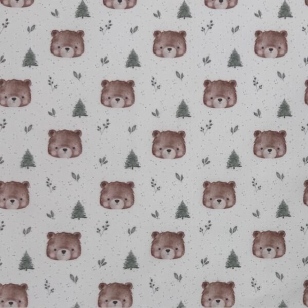 Tecido Popeline Ursinho - Branco