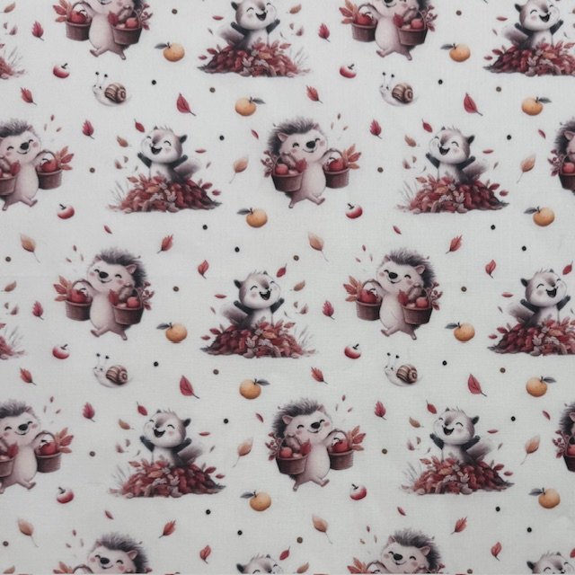 Tecido Popeline Estampada (14) Tecido Popeline Esquilo e Ouriço - Image 1