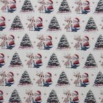 Tecido Popeline Pai Natal e Rena