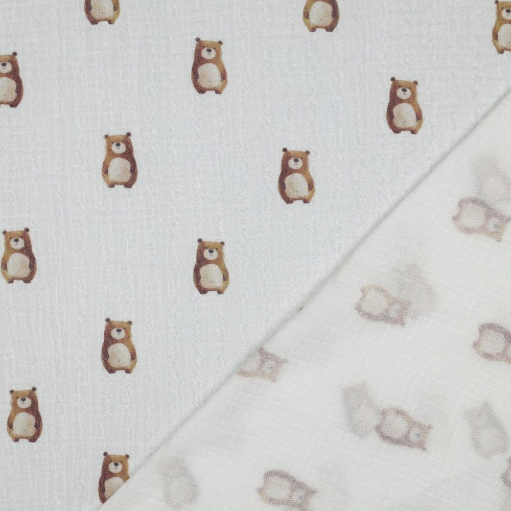 Musselina Ursinhos - Branco vv Musselina Ursinho - Branco - Image 3