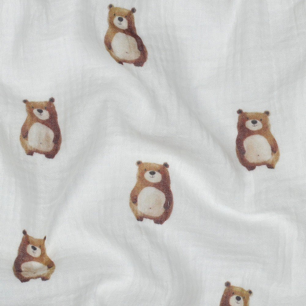 Musselina Ursinhos - Branco Musselina Ursinho - Branco - Image 4