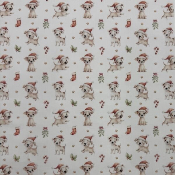 Tecido Popeline Cãozinho Natal