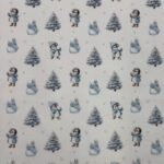 Tecido Popeline Pinguins e Boneco de Neve