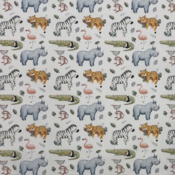 Tecido Popeline Animais Selva
