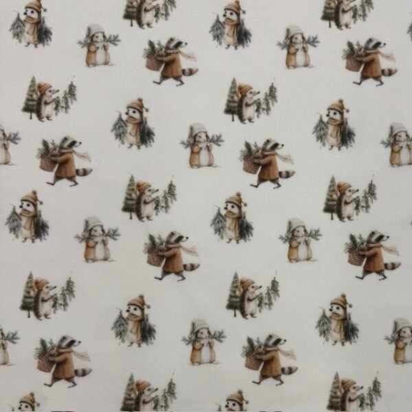 Tecido Popeline Animais Inverno