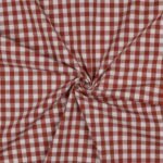 Popeline Fio Tinto Xadrez - Terracota e Branco 9 mm