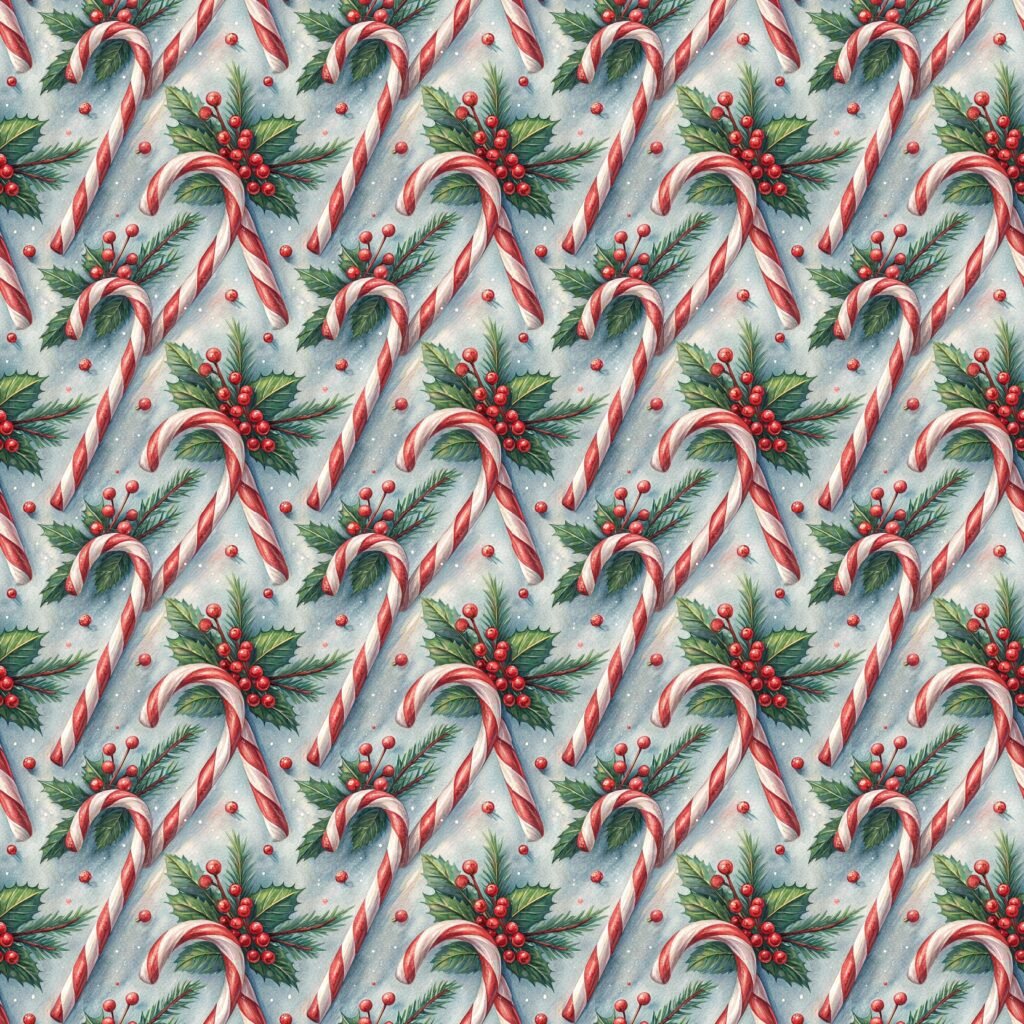 Tecido Tecido Policanvas Azevinho e bengalas de Natal Violet Fabrics