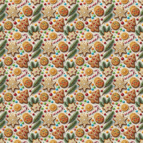 Tecido Decoração Policanvas Biscoitos de Natal
