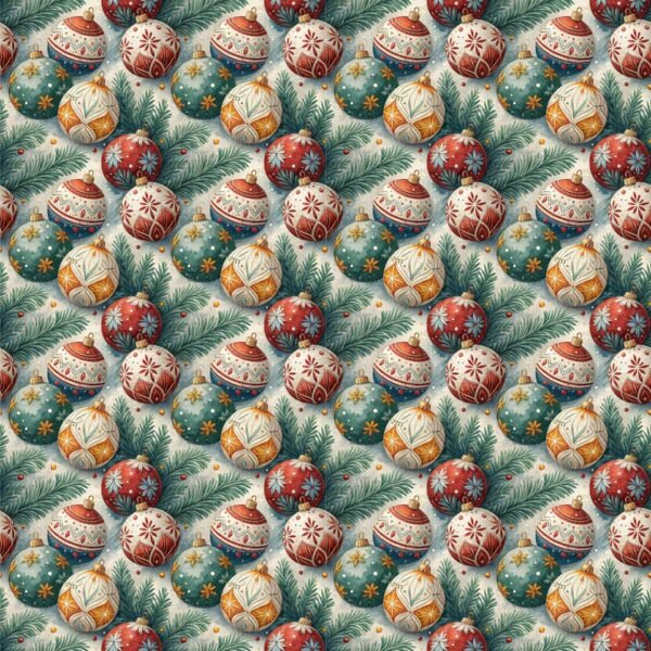 Tecido Decoração Policanvas Bolas de Natal