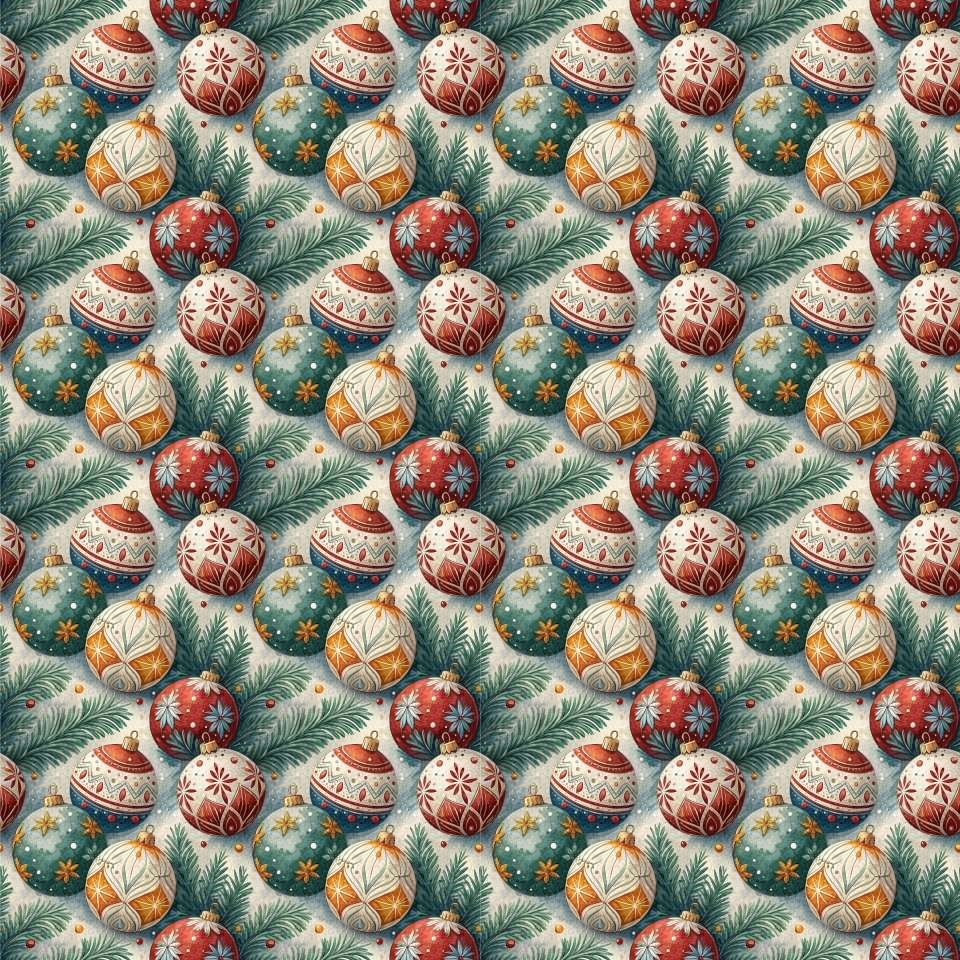 Tecido Policanvas Bolas de Natal Tecido Decoração Policanvas Bolas de Natal - Image 1