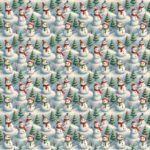 Tecido Decoração Policanvas Bonecos de Neve de Natal