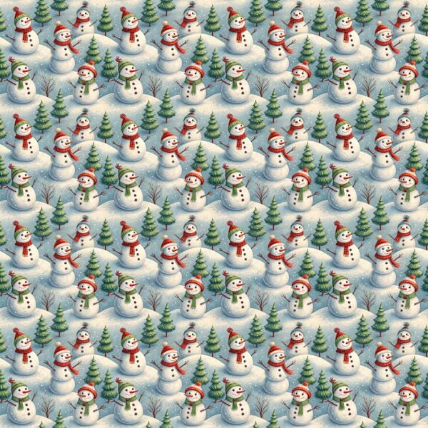 Tecido Decoração Policanvas Bonecos de Neve de Natal