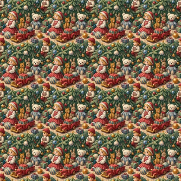 Tecido Decoração Policanvas Brinquedos de Natal