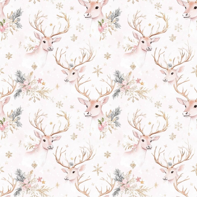 Tecido Policanvas Natal Renas Tecido Decoração Policanvas Renas de Natal - Image 1