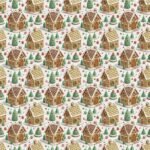 Tecido Decoração Policanvas Casinhas de Natal