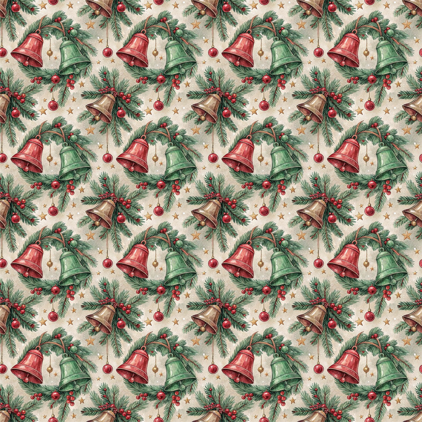 Tecido Policanvas Sinos Natal n Tecido Decoração Policanvas Sinos de Natal - Image 1