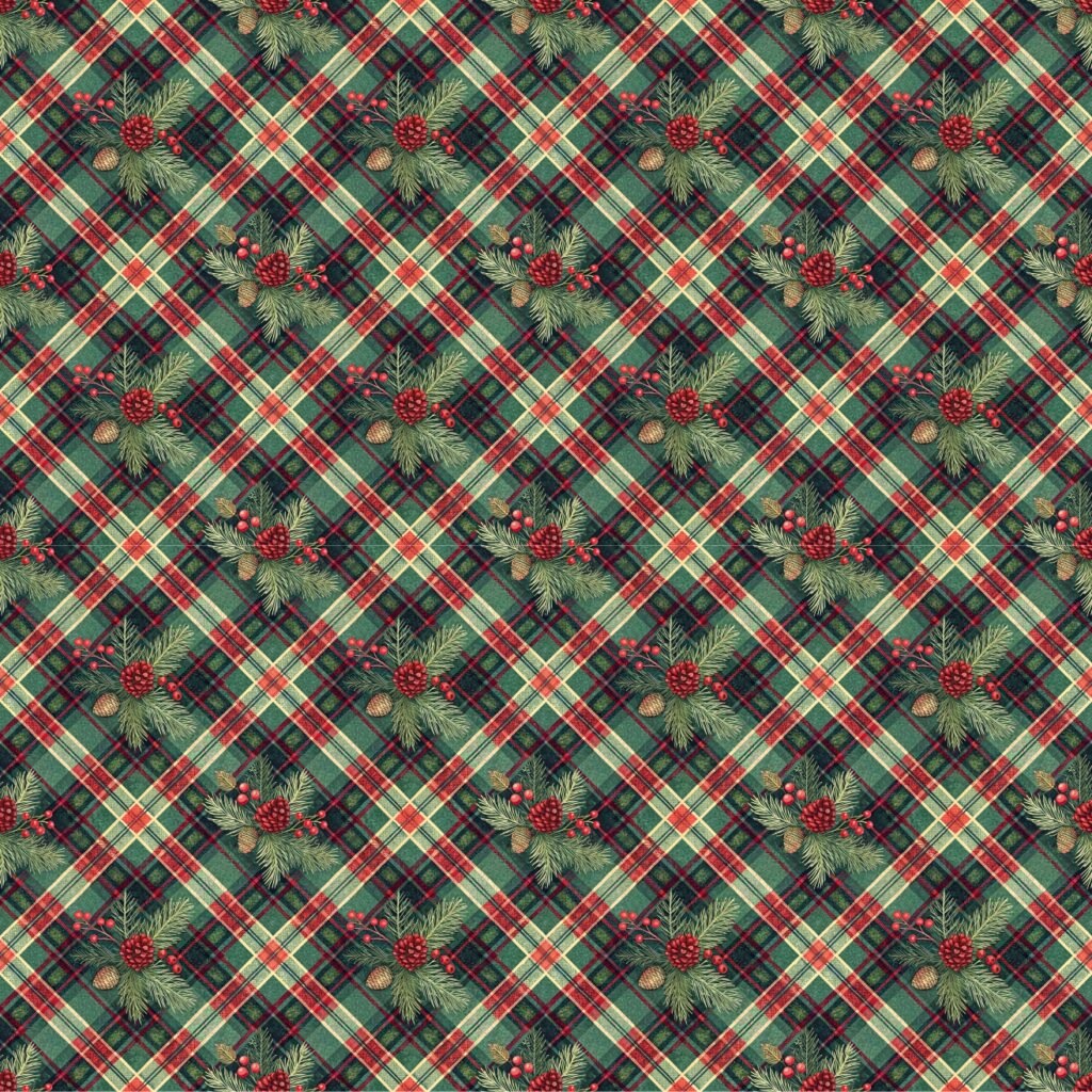 Tecido Tecido Policanvas Xadrez Natal Violet Fabrics