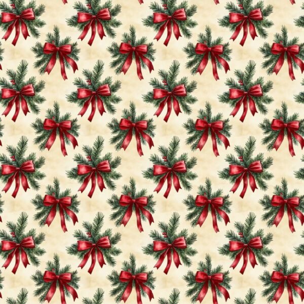 Tecido Decoração Policanvas Natal Azevinho e Laço