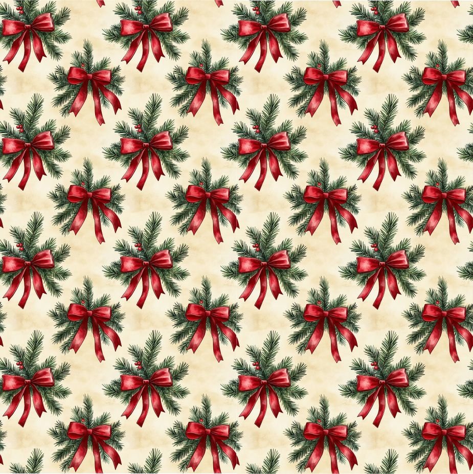 Policanvas - Azevinho Tecido Decoração Policanvas Natal Azevinho e Laço - Image 1