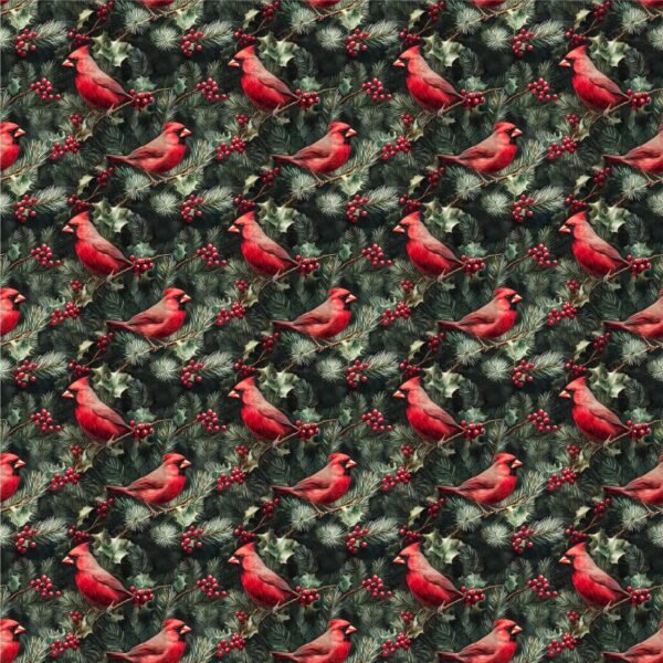 Tecido Decoração Policanvas Natal Pássaros