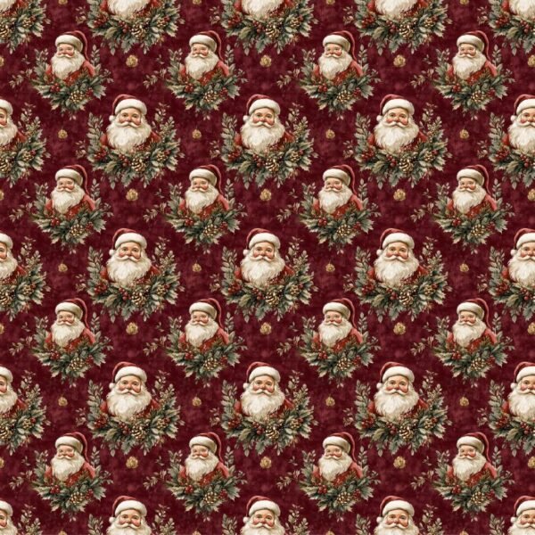 Tecido Decoração Policanvas Natal Azevinho Pai Natal