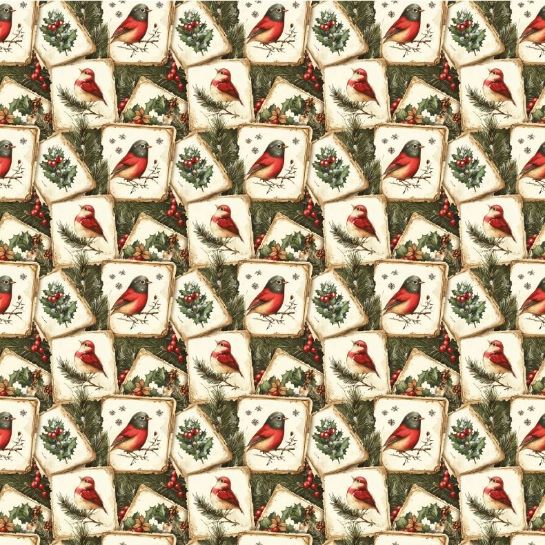 Tecido Policanvas Passaros Azevinho Violet Fabrics