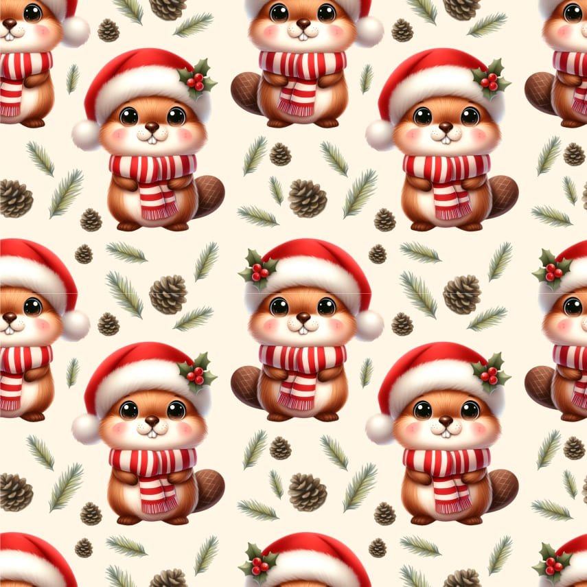 Popeline Natal Castorjpg Tecido Popeline Natal Castor - Cru - Image 1