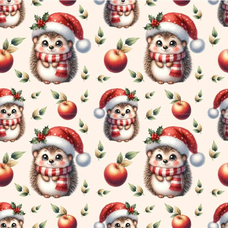 Popeline Natal Ouriço Tecido Popeline Natal Ouriço - Cru - Image 1