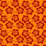 Tecido p/ Calções de Banho Tactel Flor - Laranja