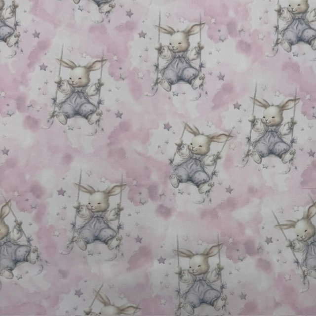 Popeline Coelhinho Baloiço Rosa Popeline Coelhinho Baloiço - Rosa - Image 1