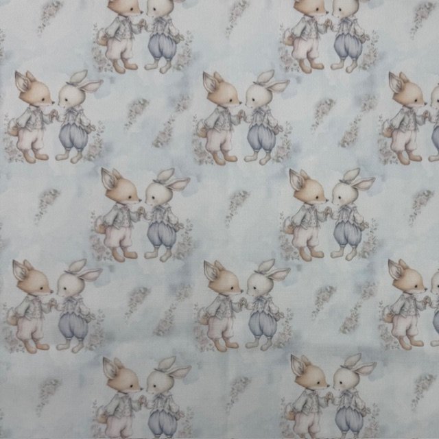 Popeline Coelhinhos - Azul Popeline Coelhinhos - Azul - Image 1