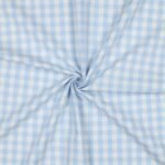 Popeline Fio Tinto Xadrez – Azul Claro e Branco 9 mm