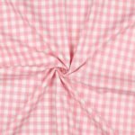 Popeline Fio Tinto Xadrez – Rosa Claro e Branco 9 mm
