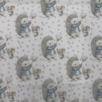 Popeline Pintas Ouriço e Ratinho - Rosa