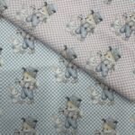 Popeline Xadrez Raposa e Coelhinho - Rosa - Image 3