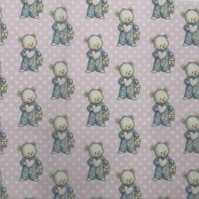 Popeline Ursinho Fofinho – Rosa Popeline Ursinho Fofinho – Rosa - Image 1