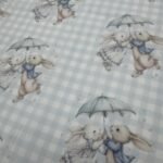 Popeline Xadrez Coelhinhos - Azul - Image 2