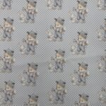 Popeline Xadrez Raposa e Coelhinho - Azul