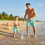 Tecido p/ Calções de Banho Tactel Ondas - Cru - Image 2