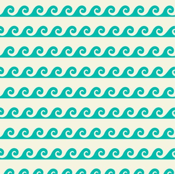 Tecido p/ Calções de Banho Tactel Ondas - Cru