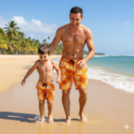 Tecido p/ Calções de Banho Tactel Folhas - Amarelo - Image 2