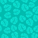 Tecido p/ Calções de Banho Tactel Folhas - Azul Turquesa