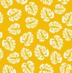 Tecido p/ Calções de Banho Tactel Folhas - Amarelo