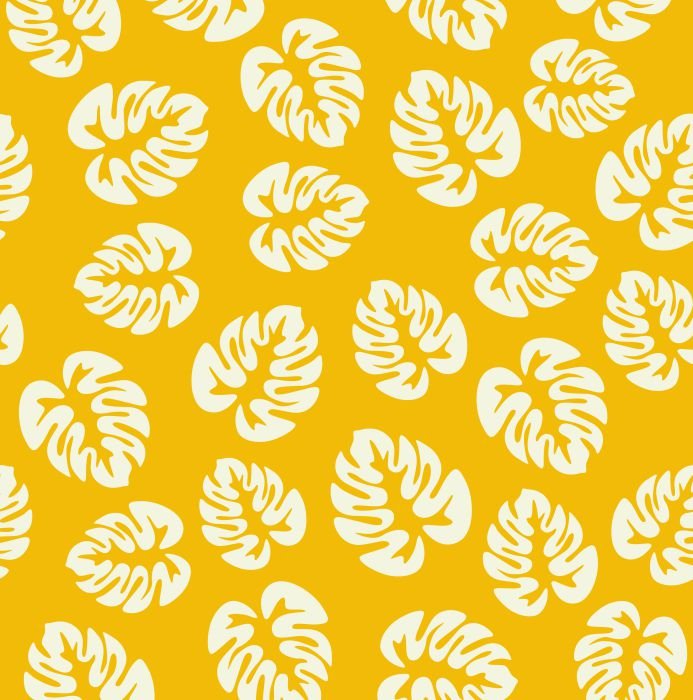 Tecido tactel para calções de banho v rg Tecido p/ Calções de Banho Tactel Folhas - Amarelo - Image 1