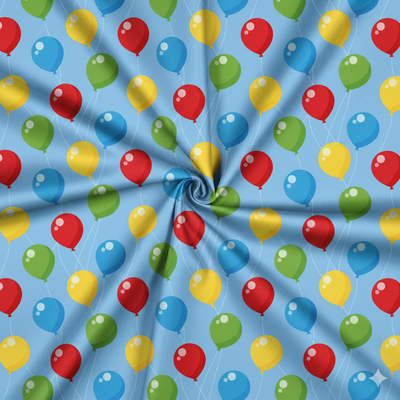 Tecido Cetim Carnaval Baloes v Violet Fabrics