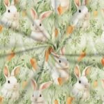 Popeline Coelhinho e Cenouras - Branco - Image 2