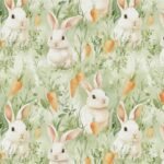 Popeline Coelhinho e Cenouras - Branco